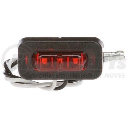Truck-Lite 36105R 36 Series, Flex - Lite Side Exit, LED, Red Rectangular, 3 Diode, Marker Clearance Light, PC, Adhesive Mount, Hardwired, .180 Bullet Terminal, 12V