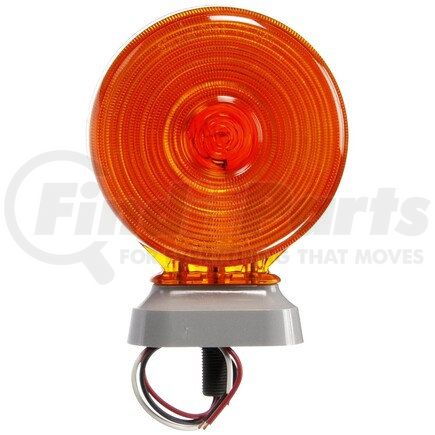 Truck-Lite 3854 Signal-Stat Pedestal Light - Knock Down, Incandescent, Red/Yellow Round, 1 Bulb, Dual Face, 3 Wire, 1 Stud, Yellow, Stripped End