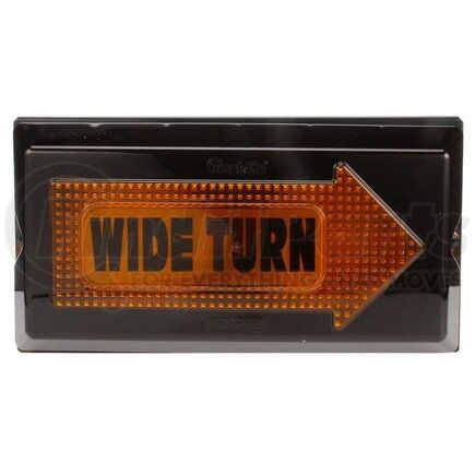 Truck-Lite 40812 LED Turn Signal Light - 40 Series, Wide Turn RH Side, Yellow Rectangular, 84 Diode, Auxiliary Turn Signal, Black Grommet Mount, PL-2, Ring Terminal, 12V