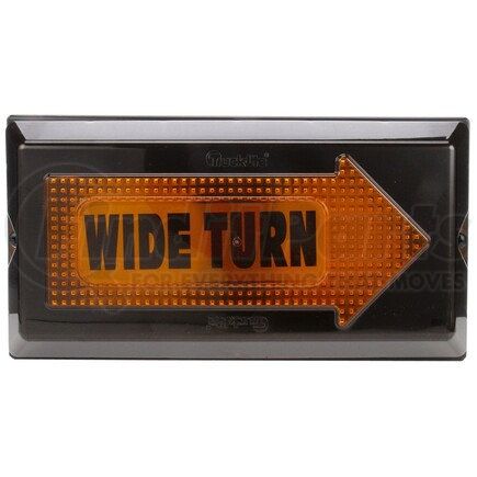 Truck-Lite 40803 40 Series, Wide Turn RH Side, Incandescent, Yellow Rectangular, 2 Bulb, Auxiliary Turn Signal, Black Grommet Mount, PL-3, Straight PL-3 Female, 12V