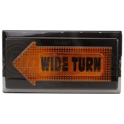 Truck-Lite 40830 LED Turn Signal Light - 40 Series, Wide Turn LH Side, Yellow Rectangular, 84 Diode, Auxiliary Turn Signal, Black Grommet Mount, PL-2, Ring Terminal, 12V