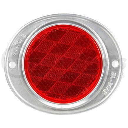 Truck-Lite 41 Signal-Stat, Round, Red, Reflector, Silver Aluminum 2 Screw or Bracket Mount