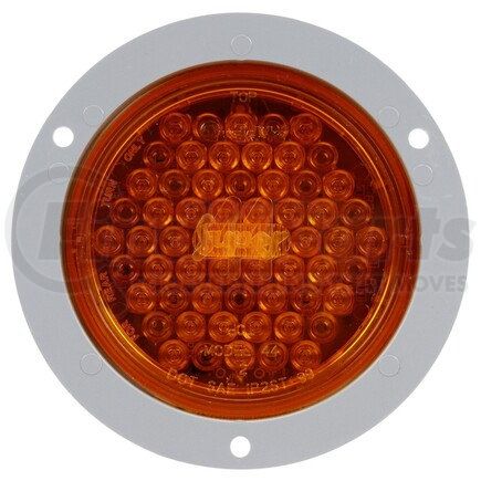 Truck-Lite 44021Y Super 44, LED, Yellow Round, 42 Diode, Rear Turn Signal, Gray Flange Mount, Fit 'N Forget S.S., Straight PL-3 Female, 12V, Kit