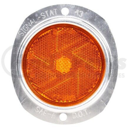 Truck-Lite 43A Signal-Stat, Armored, Round, Yellow, Reflector, Silver Aluminum 2 Screw or Bracket Mount