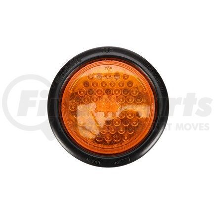 Truck-Lite 44001Y LED Turn Signal Light - Super 44, Yellow Round, 42 Diode, Rear Turn Signal, Black Grommet Mount, Fit 'N Forget S.S., Straight PL-3 Female, 12V, Kit