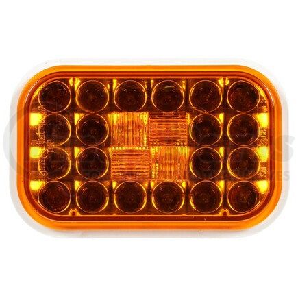 Truck-Lite 4550A LED Turn Signal Light - Signal-Stat, Yellow Rectangular, 24 Diode, PL-3, 12V