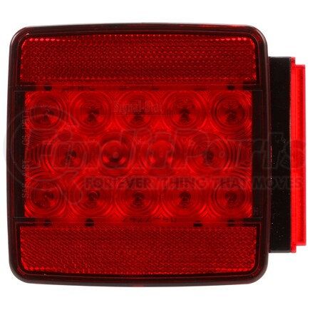 Truck-Lite 5055D Signal - Stat, LED, Red/Clear Acrylic Lens, Rh, Combo Box Light, 2 Stud, Hardwired, Stripped End, 12V, Display