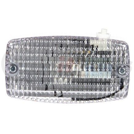 Truck-Lite 549SWD 2" x 6" Signal-Stat 1 Bulb Incandescent Utility Light - 2 Screw Bracket Mount, PC, Clear, Hardwired, Stripped End, Push Button Switch, 12V, Display