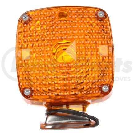 Truck-Lite 957AA Signal-Stat, Incandescent, Yellow Square, 1 Bulb, Dual Face, Horizontal Mount, 2 Wire, Pedestal Light, Bracket Mount, .180 Bullet/Female Terminal