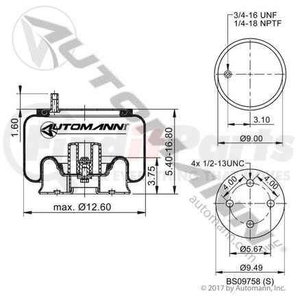 Automann AB1DK23I-9807 AIR SPRING ROLLING LOBE-CAN TR