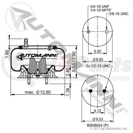 Automann AB1DK23F-8964 AIR SPRING ROLLING LOBE