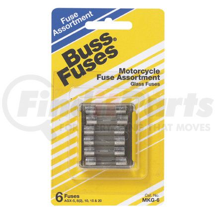 Bussmann Fuses MKG6 Motorcycle Glass Asst.