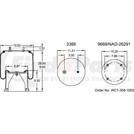 Firestone W013585505 1T19L12 AIR SPRING