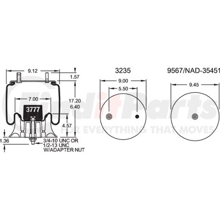 Firestone W013589599 Airide Air Spring Reversible Sleeve 1T15AA-3