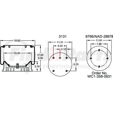 Firestone W013589206 1T19L5 AIR SPRING