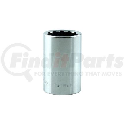 K-Tool International KTI-27512 Chrome Socket, 3/8" Drive, 12mm, 12 Point, Shallow