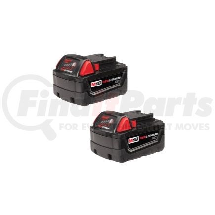 Milwaukee 48-11-1822 Milwaukee&#174; 48-11-1822 18V Li-Ion M18 Battery 3Ah Extended Capacity 2Pk