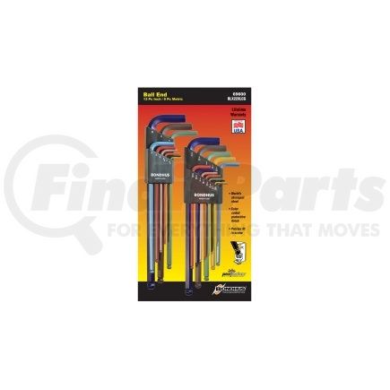 Bondhus Corp. 69600 Bondhus 69600 ColorGuard&#8482; 22 Pc. Ball End L-Wrench Hex Key Combo Set, .050-3/8" & 1.5mm-10mm