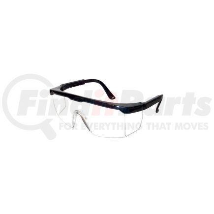 Gateway Safety 49GB79 Safety Glasses, Strobe, Clear Anti-Fog Lens, Black Frame, Adjustable Temples, Molded-In Sideshields