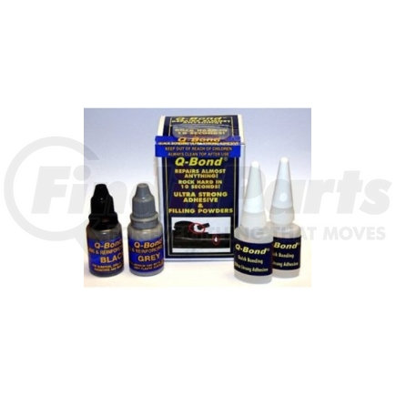 Q-Bond QB2 Quick Bonding Adhesive Kit, Two 10ml Bottles Adhesive, with Black and Gray Filling Powders