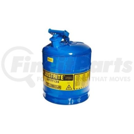 Justrite 7150300 Blue Metal Safety Can, Type 1, Five Gallon Capacity, for Kerosene and Other Flammable Liquids