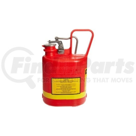 Justrite 14160 Gas Can, Safety, 1 Gallon, Plastic