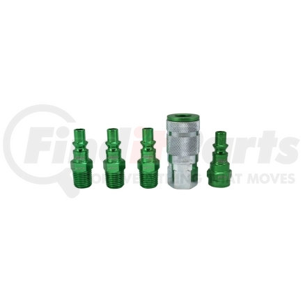 Milton Industries S-305AKIT ColorFit by Milton Coupler & Plug Kit - (A-Style, Green) - 1/4" NPT, (5-Piece)