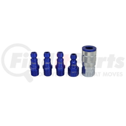 Milton Industries S-305TKIT ColorFit by Milton Coupler & Plug Kit - (T-Style, Blue) - 1/4" NPT, (5-Piece)