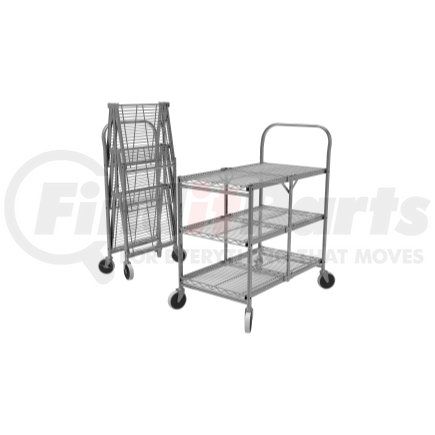 Luxor WSCC-3 Three-Shelf Collapsible Wire Utility Cart