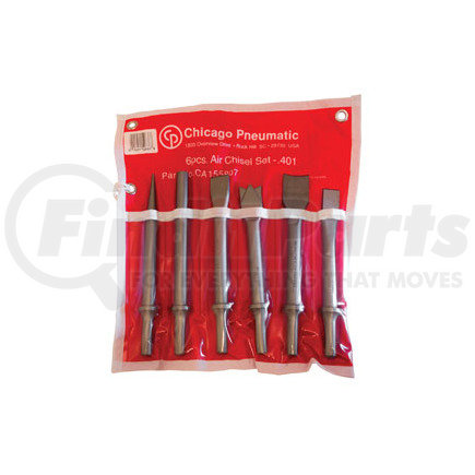 Chicago Pneumatic CA155807 6 Pc. 10, 2mm Round Shank Chisel Set