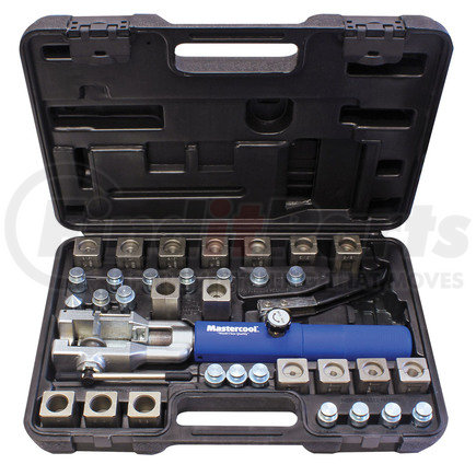 Mastercool 72485-PRC Universal Hydraulic Flaring Tool Set W/ Blue Handle 3/8” & 1/2” GM Transmission Cooling Line Die