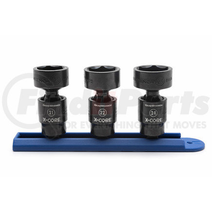 GEARWRENCH 84976 3 Pc. 3/8" Drive 6 Point Standard X-CORE™ Pinless Universal Impact Metric Socket Set