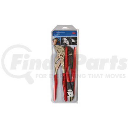 Knipex 9K 00 80 117 US 3 Pc. 10" Pliers Set - Cobra Water Pump Pliers, Pliers Wrench & High Leverage Diagonal Cutter