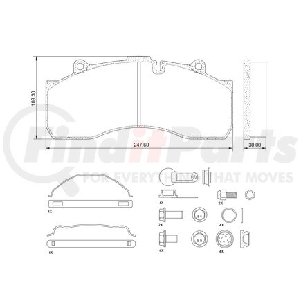 Haldex MPBD1527HD Air Disc Brake Pad