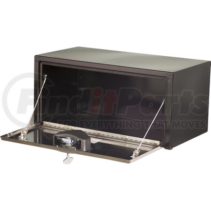 Buyers Products 1703703 14x16x30 Inch Black Steel Truck Box With Stainless Steel Door