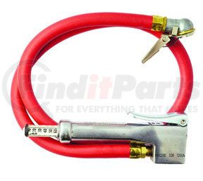 Milton Industries 523 Bayonet Inflator Gauge with Grip-Style Chuck and 3' Hose