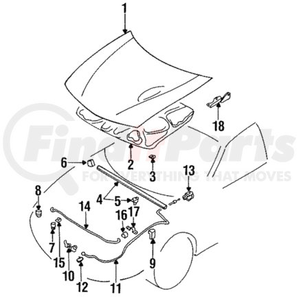 Mitsubishi MB907635 HOOD