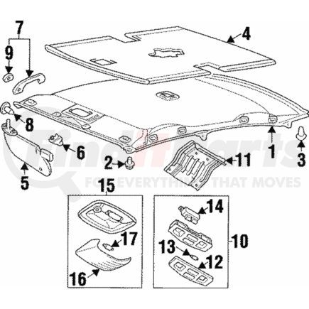 Mitsubishi MR761817 Sun-Visor