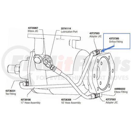 Muncie Power Products 43T37385 PTO Orifice Elbow Fitting