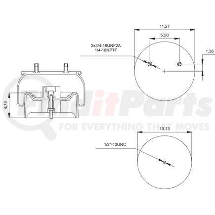 Hendrickson S20901 AIR BAG, AANT/AAT, 25K