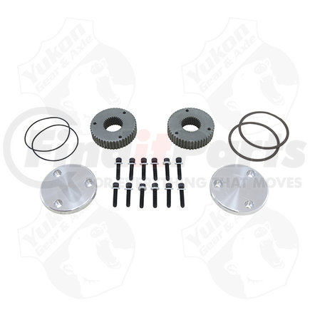 YUKON HARDCORE YHC50003 Yukon hardcore drive flange kit for Dana 60, 30 spline outer stubs. Yukon engraved caps.