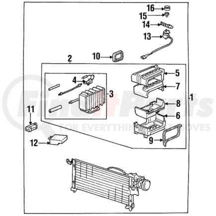 Honda 80210-SE0-A11 EVAPORATOR SUB-ASM (PART CAN BE FOUND AS REFERENCE #3 IN ILLUSTRATION)