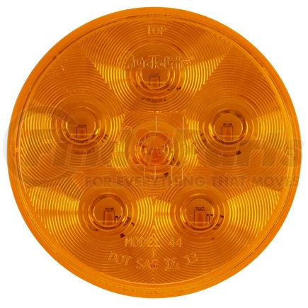 Truck-Lite 44281Y Super 44, LED, Yellow Round, 6 Diode, Rear Turn Signal, Fit 'N Forget S.S., 12V