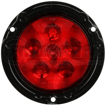 Truck-Lite 44326R3 Super 44 LED Round Stop/Turn/Tail Light - Red, 6 Diode, Black Flange Mount, Fit 'N Forget S.S., 12V, Bulk