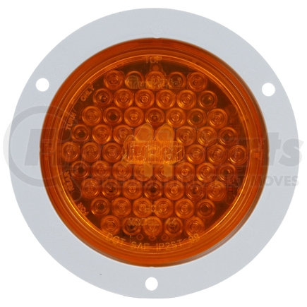 Truck-Lite 44887Y Super 44, LED, Yellow Round, 42 Diode, Rear Turn Signal, Gray Flange Mount, Fit 'N Forget S.S., 12V