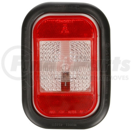 Truck-Lite 45004 Super 45, Reflectorized, Incandescent, Clear Rectangular, 1 Bulb, Back - Up Light, Black Grommet Mount, Pl - 2, Stripped End/Ring Terminal, 12V, Kit