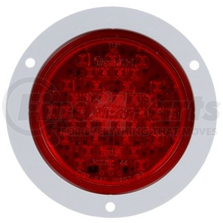 Truck-Lite 44083R Super 44, LED, Red, Round, 42 Diode, Stop/Turn/Tail, Gray Flange Mount, Diamond Shell, Fit 'N Forget S.S., Straight PL-3 Female, 12V, Kit