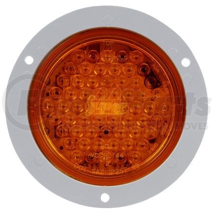 Truck-Lite 44103Y Super 44, LED, Strobe, 42 Diode, Round Yellow, Amber Flange Mount, Fit 'N Forget S.S., Stripped End/Ring Terminal, 12V, Kit