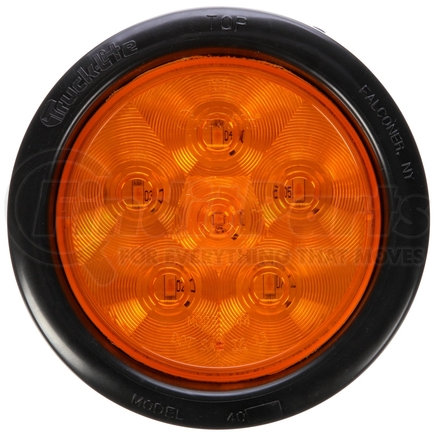 Truck-Lite 44108Y Super 44, LED, Yellow Round, 6 Diode, Rear Turn Signal, Black Grommet Mount, Fit 'N Forget S.S., Straight PL-3 Female, 12V, Kit