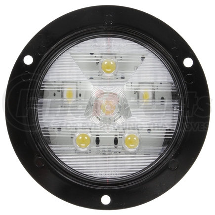 Truck-Lite 44182C Super 44, LED, Clear Round, 6 Diode, Back - Up Light, Black Flange Mount, Diamond Shell, Fit 'N Forget S.S., Female PL-2, 12V, Kit